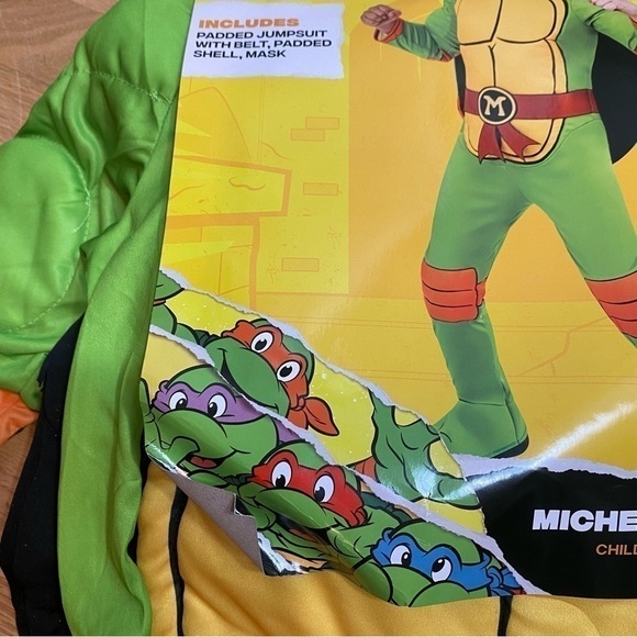 Teenage Mutant Ninja Turtles Costume NEW Michelangelo Large Angelo Halloween - Picture 3 of 5